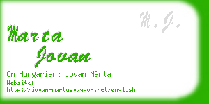 marta jovan business card